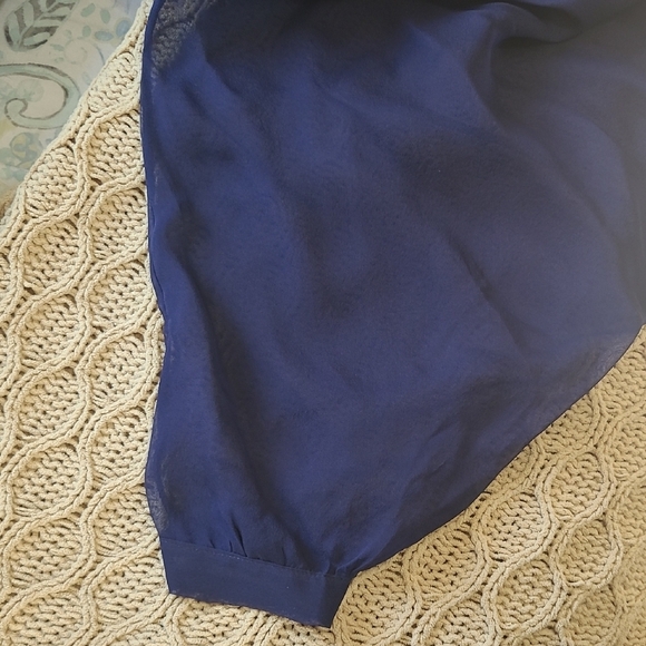 Diane Von Furstenberg Navy Silk Fleurette Caftan Dress - Size 4 - Picture 5 of 12